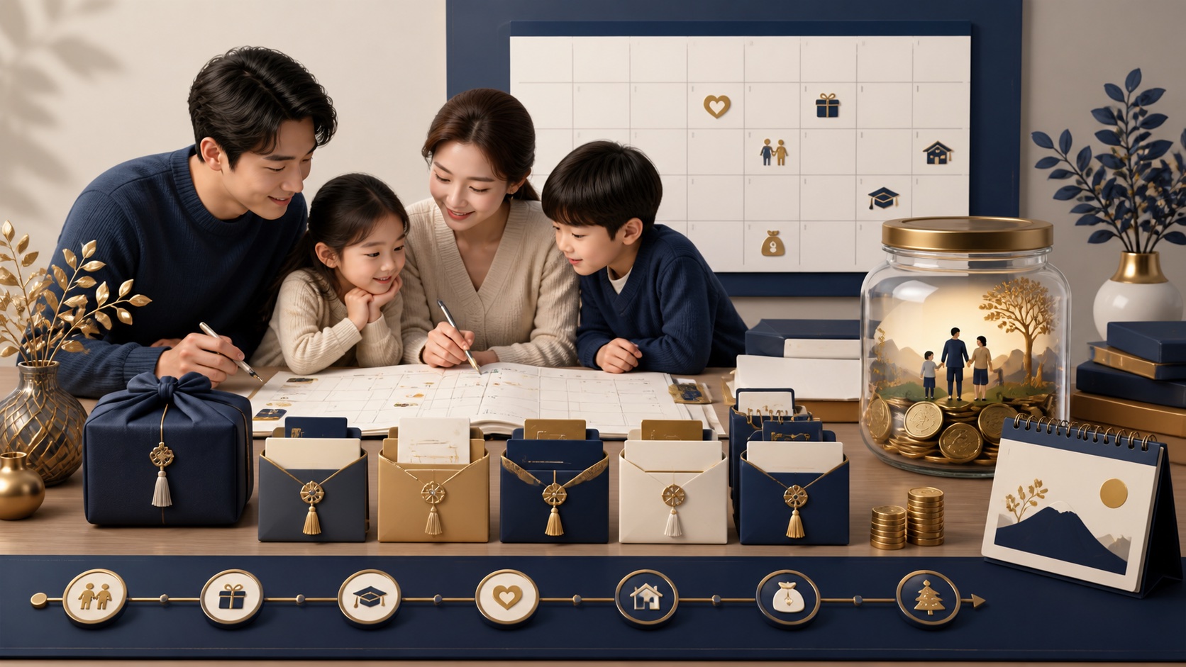 경조사비와 명절비를 예산에 넣는 현실적인 방법 핵심 내용을 표현한 돈노트 편집 이미지